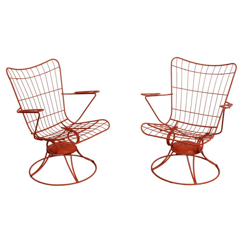 Pair of Mid-Century Modern Homecrest Siesta Swivel Rocker Patio Lounge ...