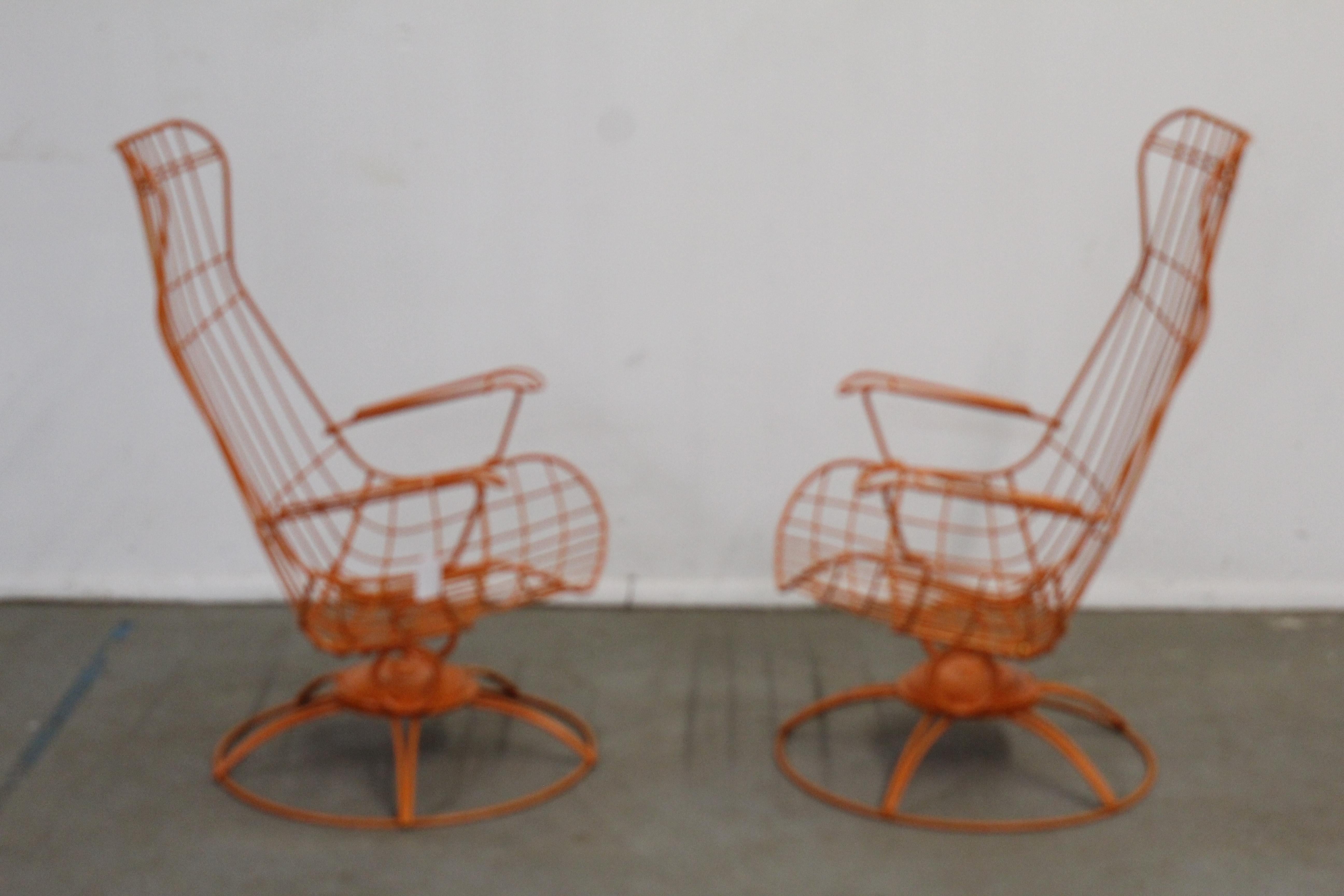 American Pair of Mid-Century Modern Homecrest Siesta Swivel Rocker Patio Lounge Chairs