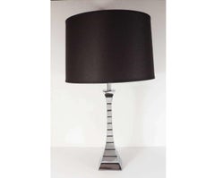 Pair of Mid-Century Modern Hourglass Form Channel Lamps in Polished Chrome