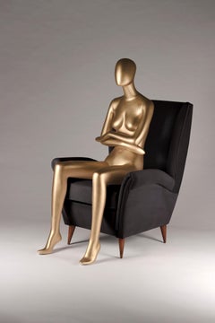 Pair of Mid-Century Modern Inspired Italian Style ‘Marcello’ Lounge Chairs