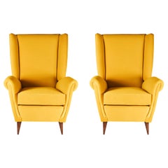 Pair of Mid-Century Modern Inspired Italian Style ‘Marcello’ Lounge Chairs