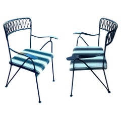 Pair of Mid-Century Modern Iron Chairs Designed by Tempestini for Salterini