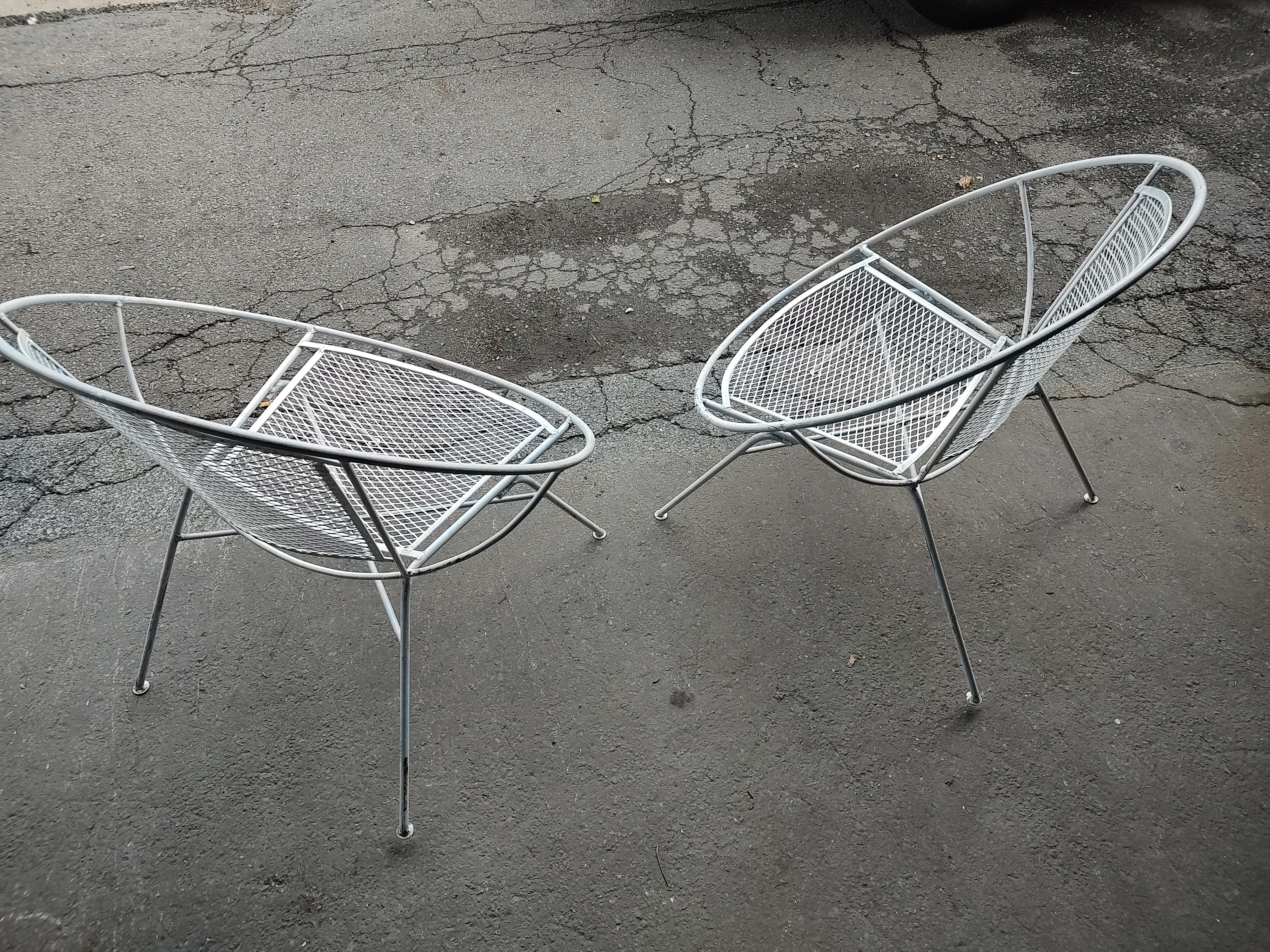 Pair of Mid-Century Modern Iron Lounge Chairs Maurizio Tempestini for Salterini  3