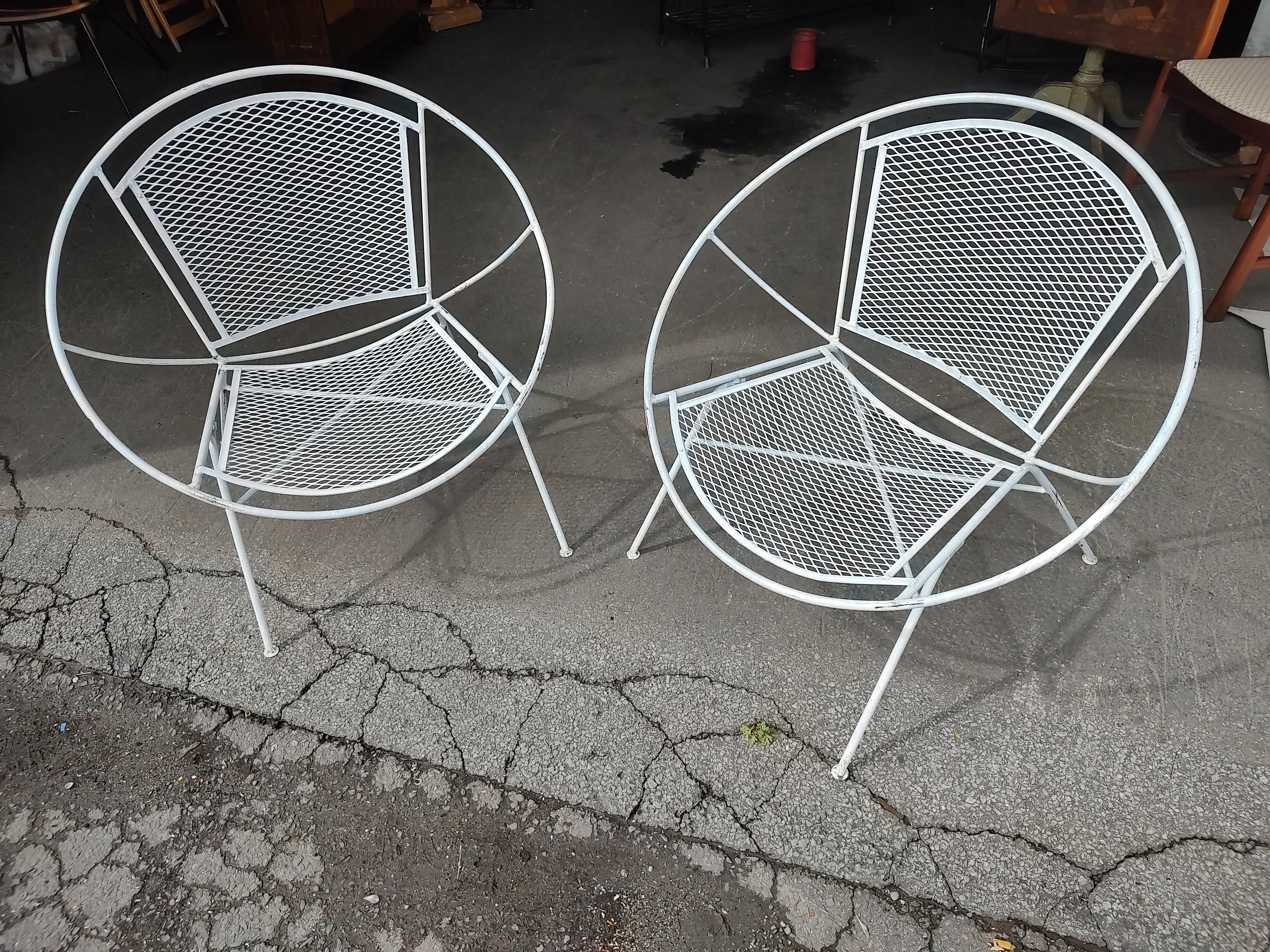 Pair of Mid-Century Modern Iron Lounge Chairs Maurizio Tempestini for Salterini  1