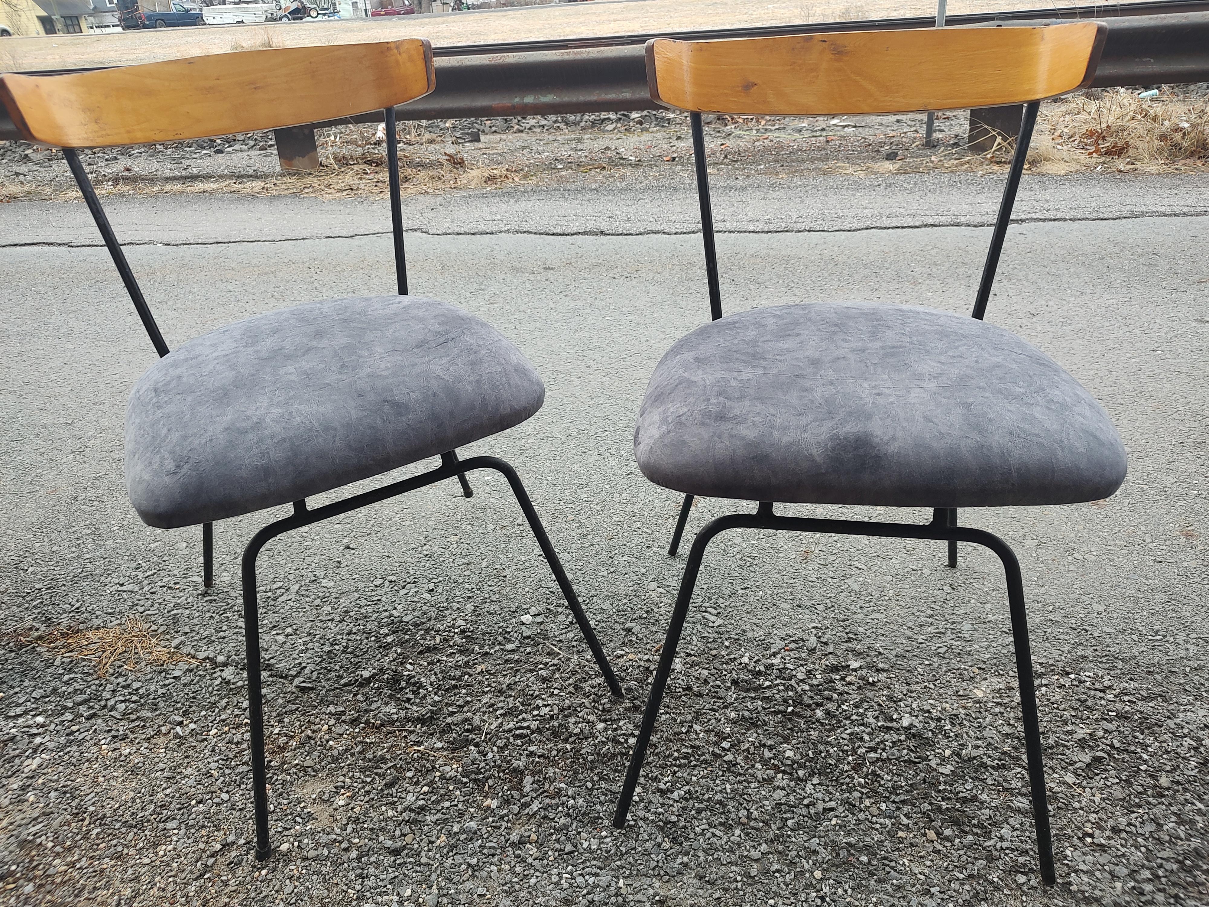 Pair of Mid Century Modern Iron with Wood Dining Chairs by Clifford Pascoe C1960 For Sale 2