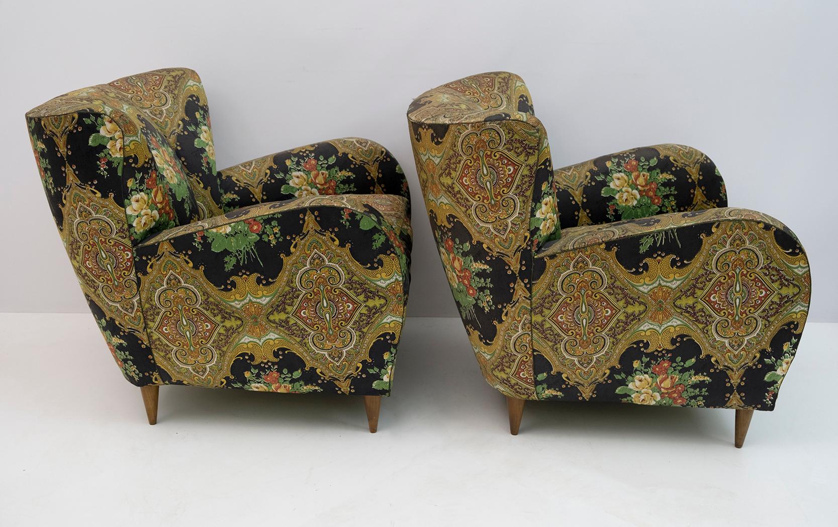 Pair of Mid-Century Modern Italian Armchairs, 1950s 1