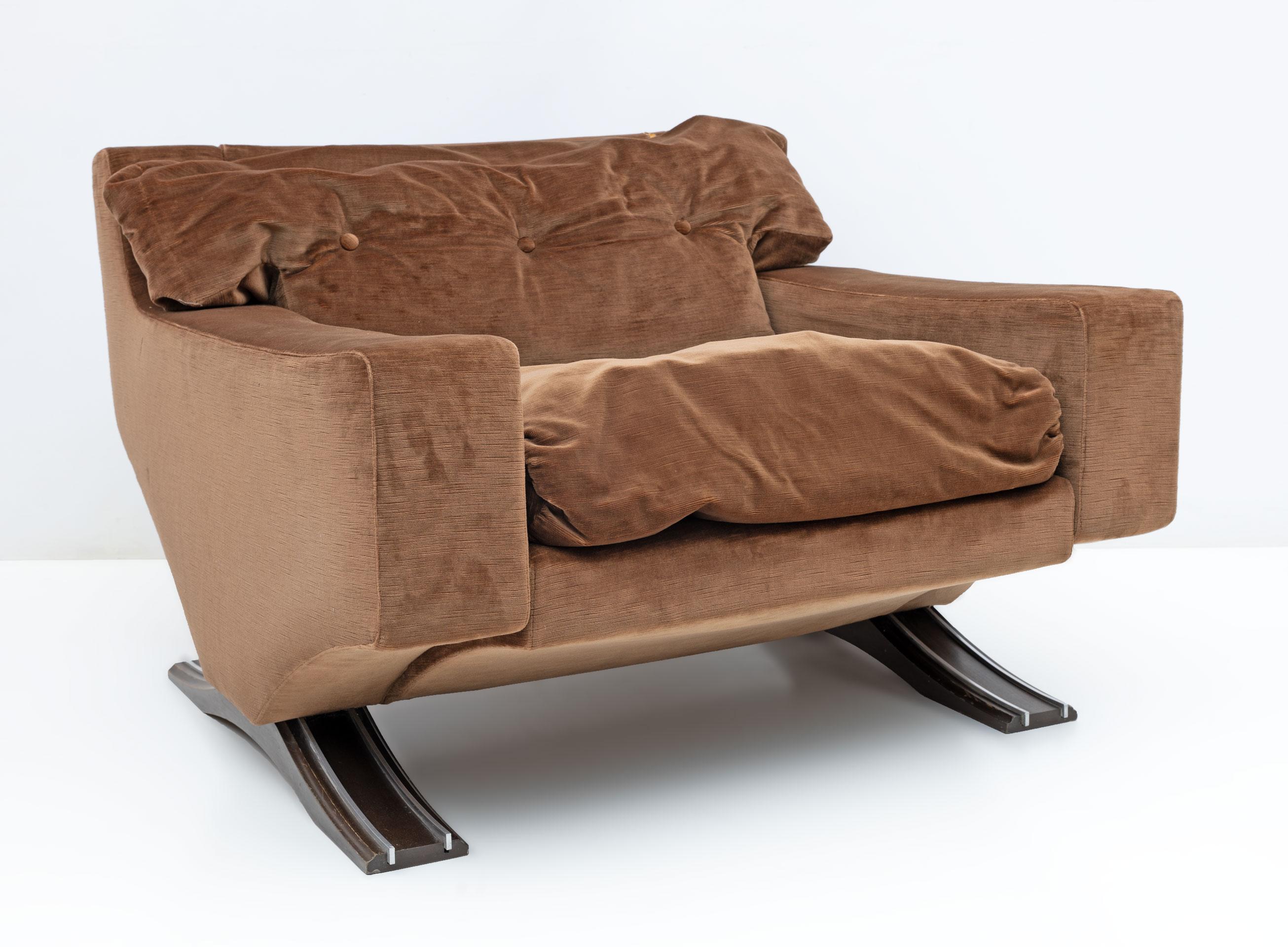 Mid-Century moderno Coppia di poltrone italiane moderne di metà secolo di Franz Sartori per Flexform, 1965 in vendita