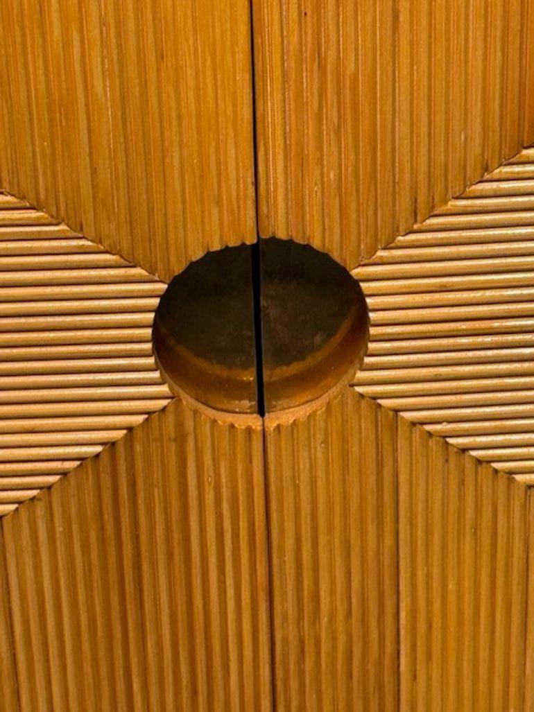 Pair of Mid Century Modern Italian Bamboo and Brass Side Tables For Sale 2