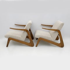 Pair of Mid-Century Modern Italian Bouclé Lounge Chairs