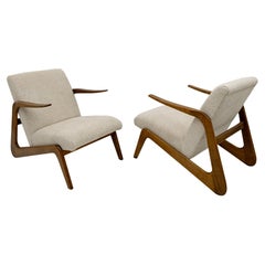Pair of Mid-Century Modern Italian Bouclé Lounge Chairs