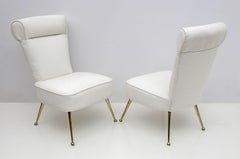 Paire de petits fauteuils en bouclier Gigi Radice Mid-century Modern par Minotti 1950