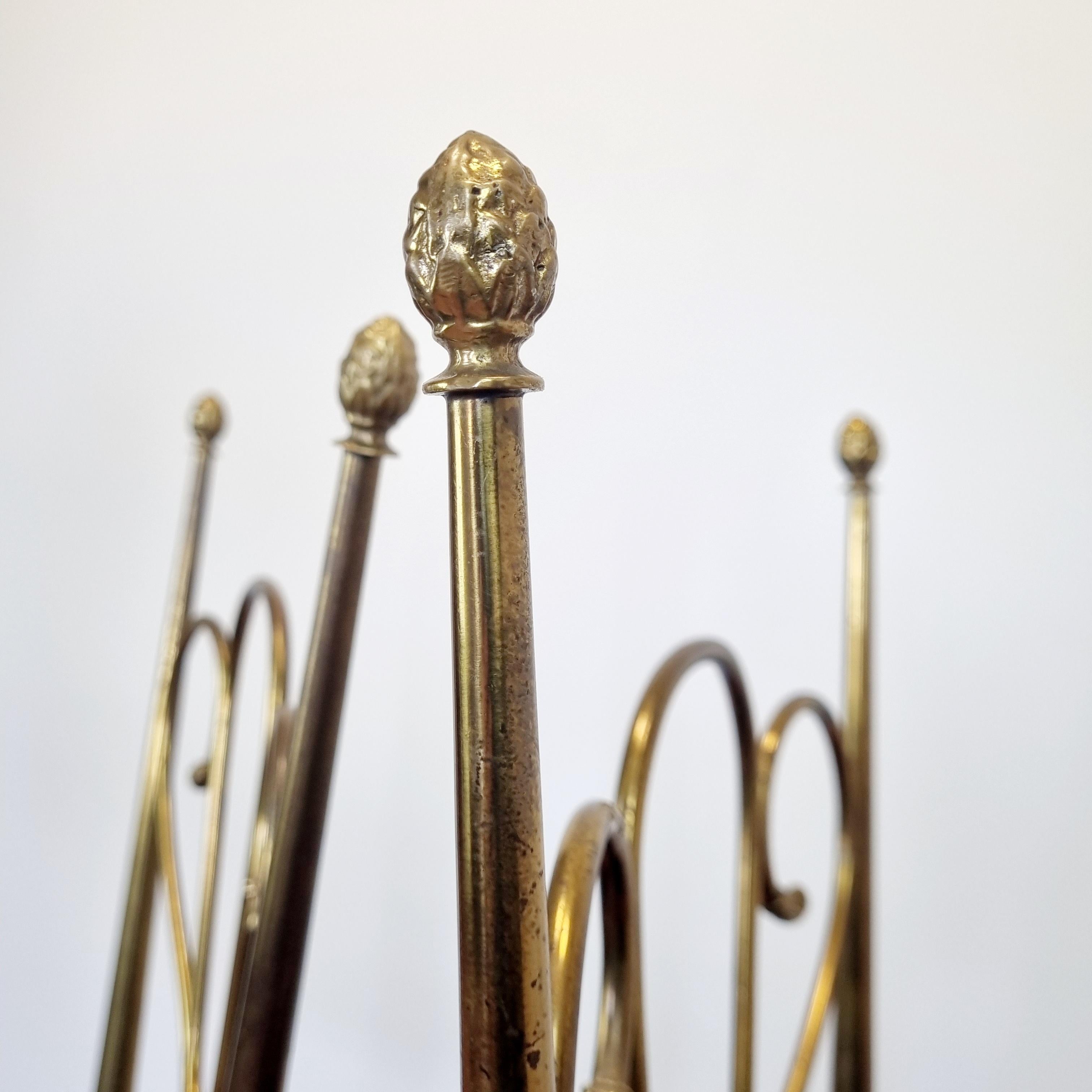 Pair of Mid Century Modern Italian Brass High Back Chiavari Chairs, Italy  50s For Sale 5