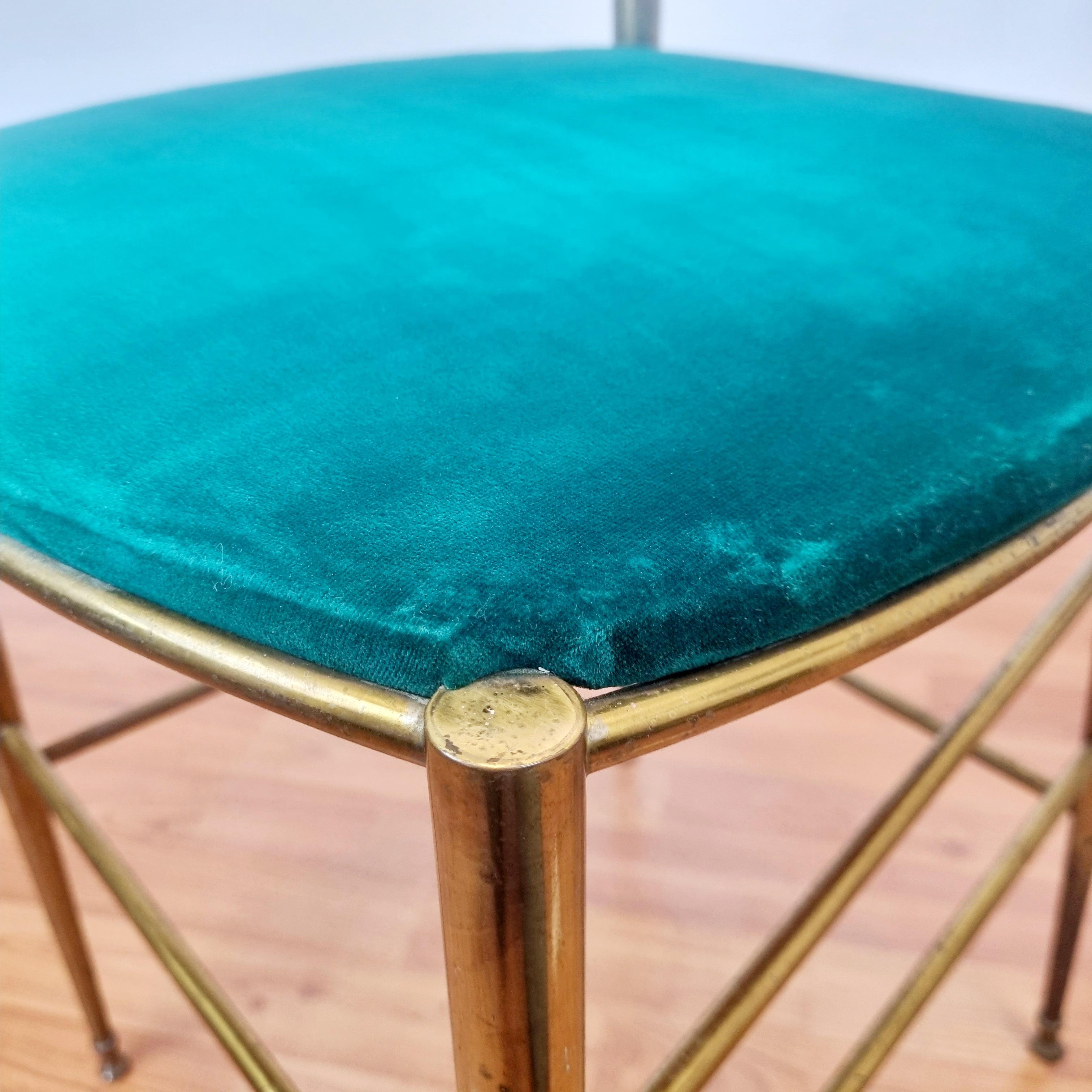Pair of Mid Century Modern Italian Brass High Back Chiavari Chairs, Italy  50s For Sale 2
