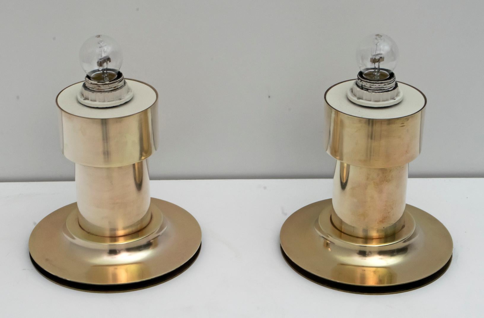 Mid-20th Century Pair of Mid-Century Modern Italian Brass Table Lamps, 1960s For Sale