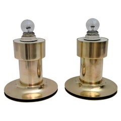 Pair of Mid-Century Modern Italian Brass Table Lamps, 1960s