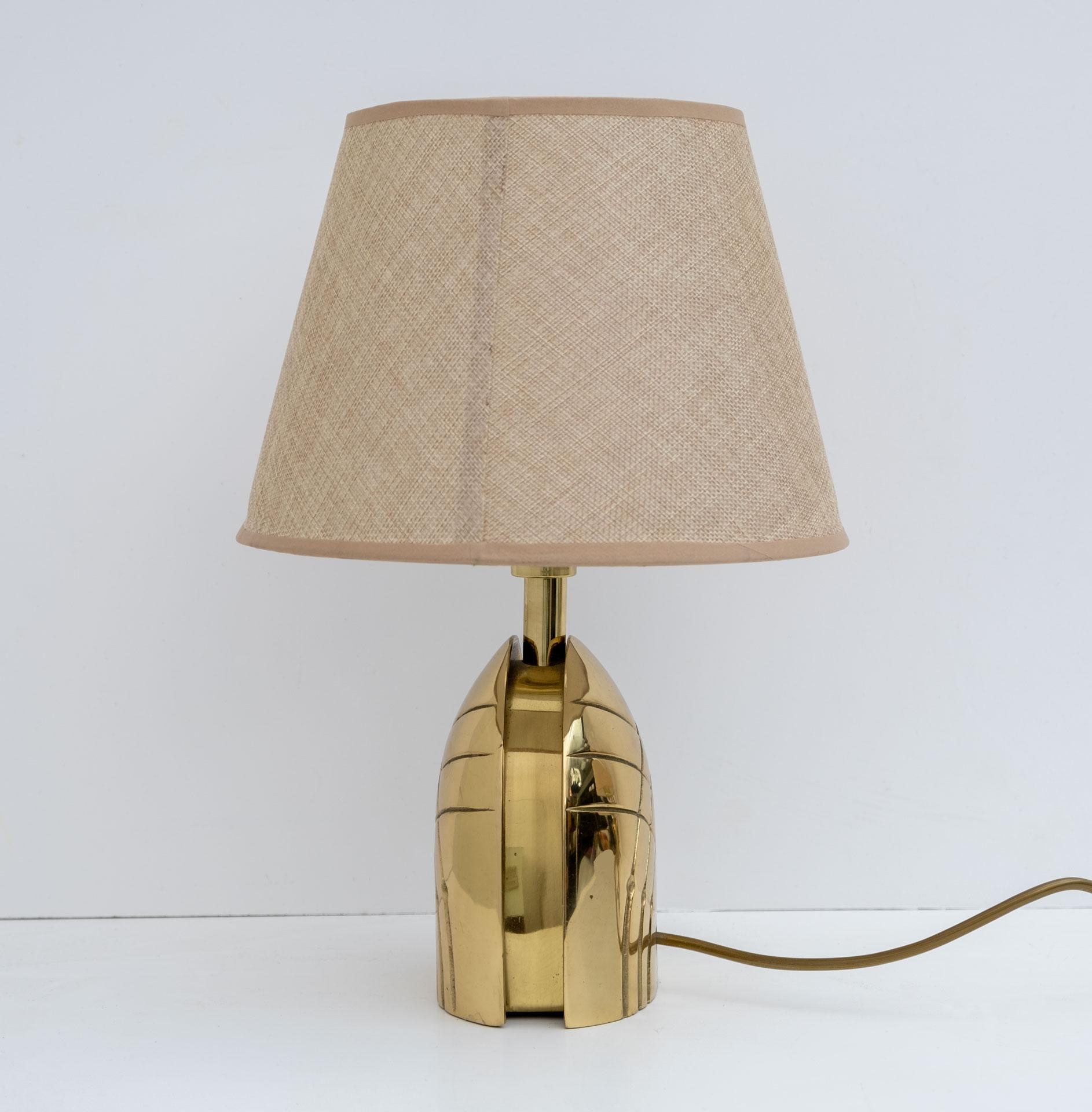 Pair of Mid-century Modern Italian Brass Table Lamps, 1970s In Good Condition For Sale In Puglia, Puglia