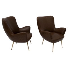 Paar moderne italienische Design-Sessel aus der Mitte des Jahrhunderts, 1950er Jahre