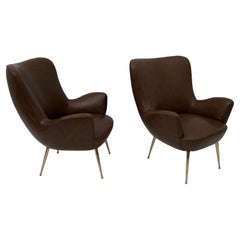 Pair of Mid-century Modern Italian Design Armchairs, 1950s