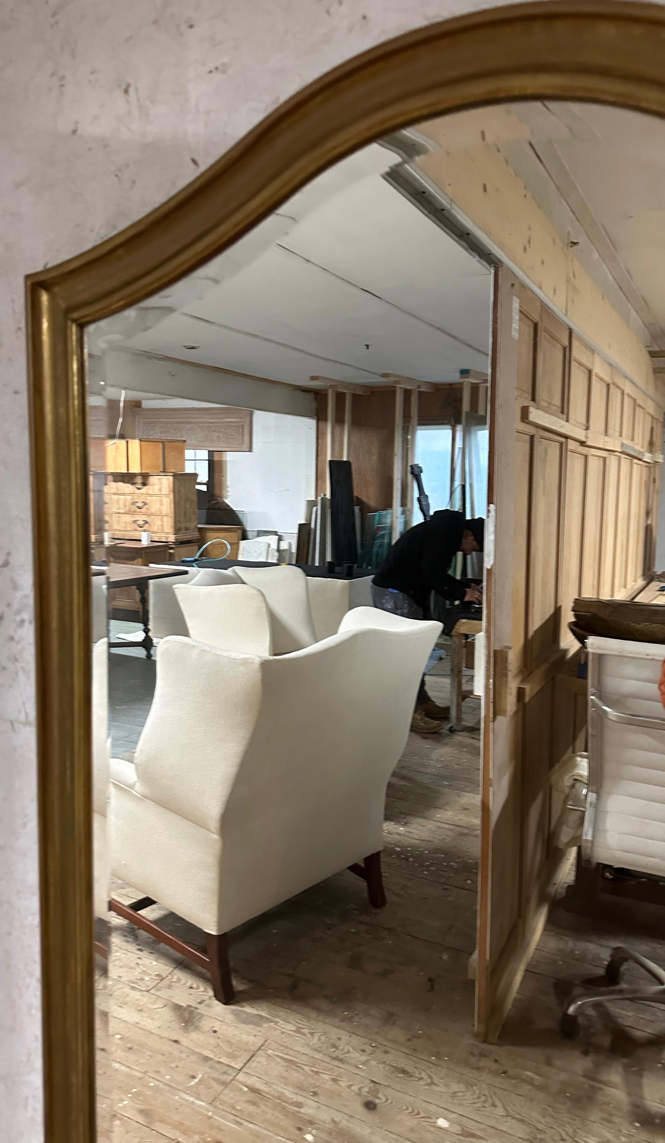 Wood Pair of Mid-Century Modern Italian Gold Gilt Mirrors
