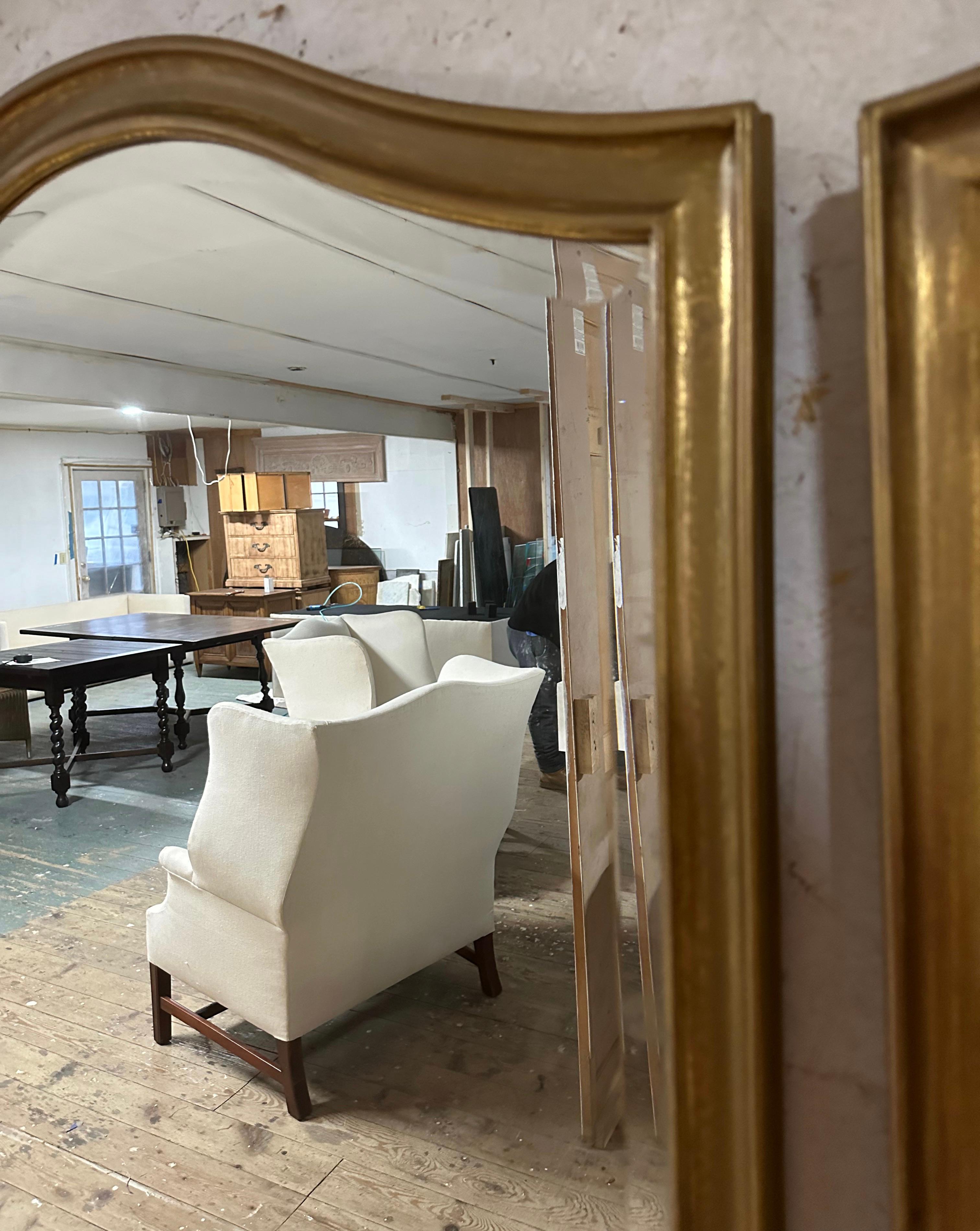 Pair of Mid-Century Modern Italian Gold Gilt Mirrors 1