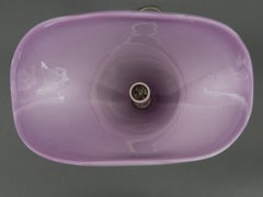 Pink Exterior & Violet Interior Murano Blown Glass Floral Form Table Lamps, Pair