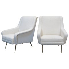 Pair of Mid-Century Modern Italian Lounge Chairs by Carlo de Carli, circa 1960s