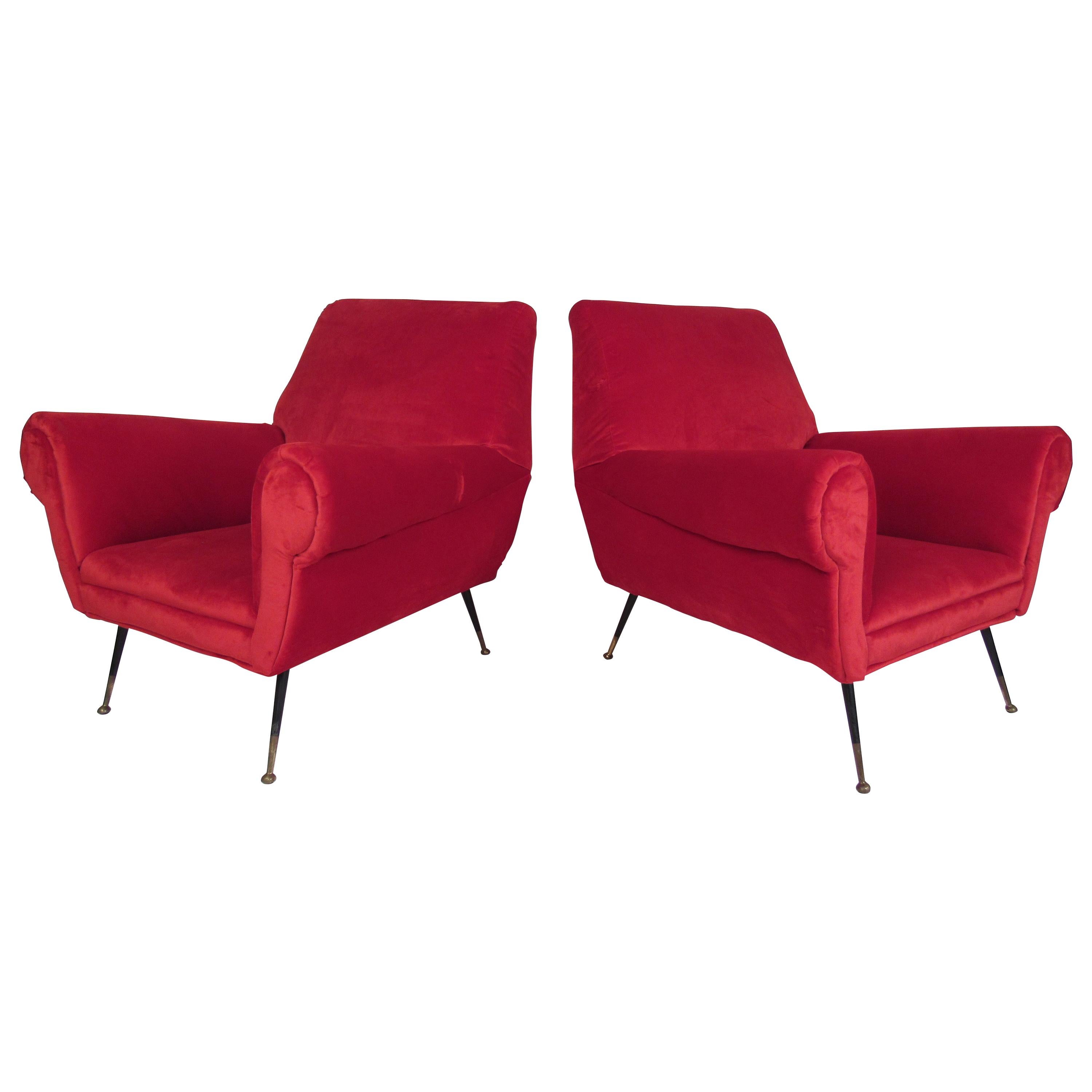 Pair of Mid-Century Modern Italian Lounge Chairs