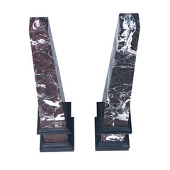 20th Century Pair of Mid-Century Modern Italian Marble Obelisks