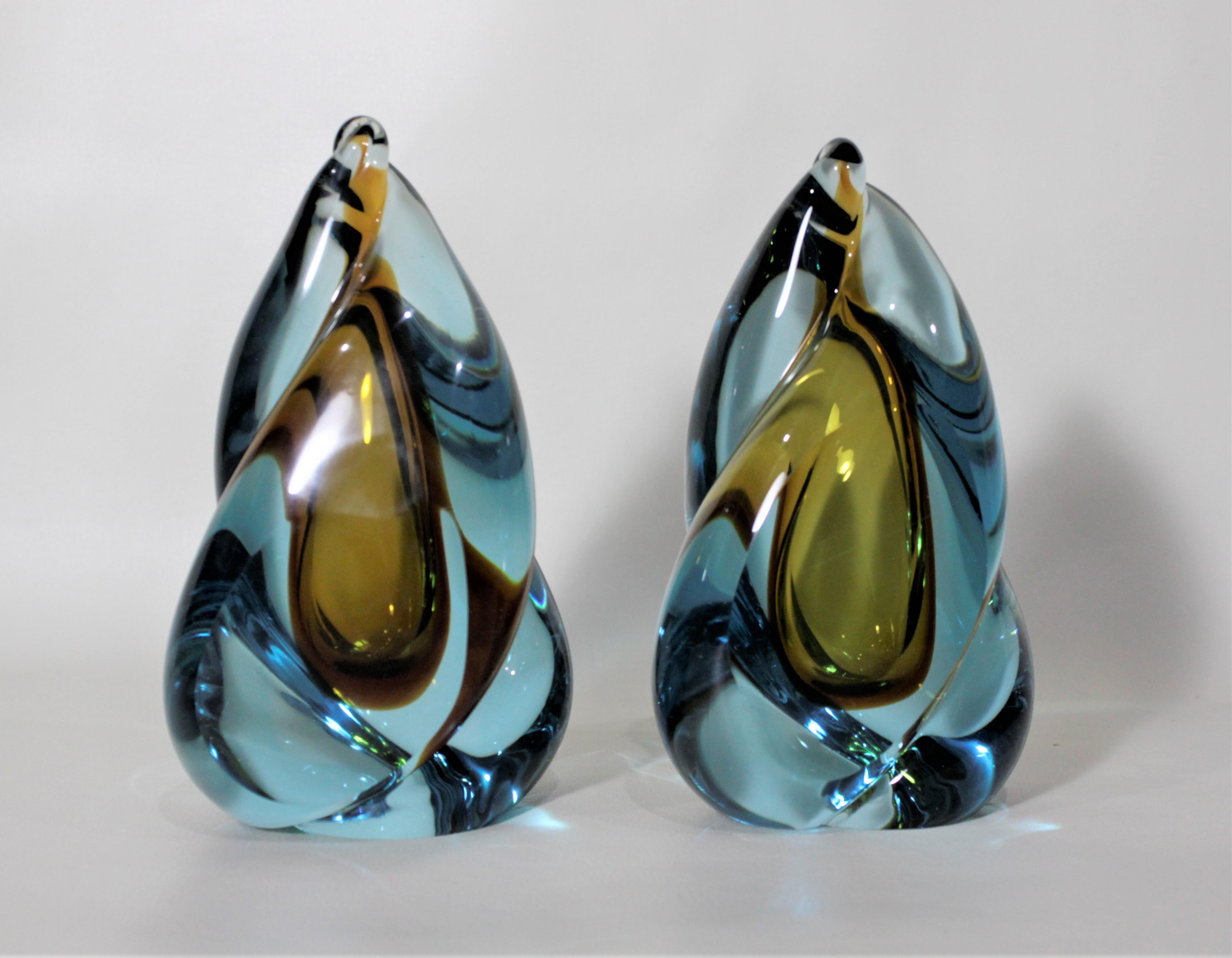 murano glass bookends