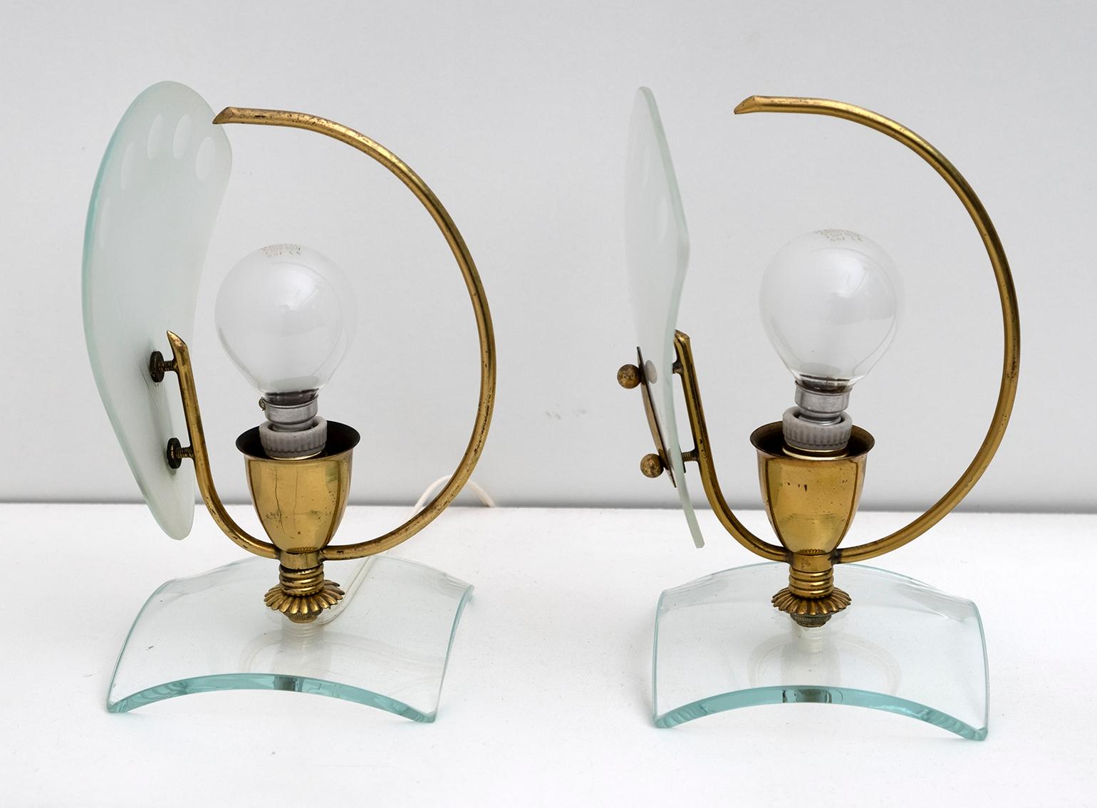 Pair of Mid-Century Modern Italian Murano Bedside Lamps, 1950s 2