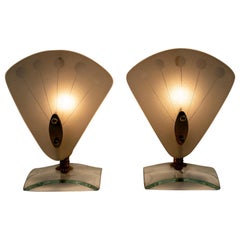 Paire de lampes de chevet italiennes de Murano de style mi-siècle moderne, années 1950