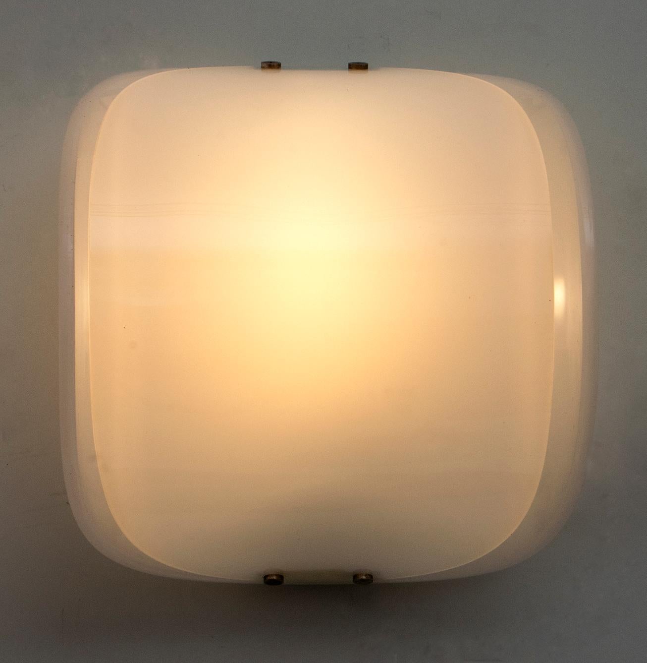 Mid-20th Century Pair of Mid-Century Modern Italian Perspex Sconces, 1960s