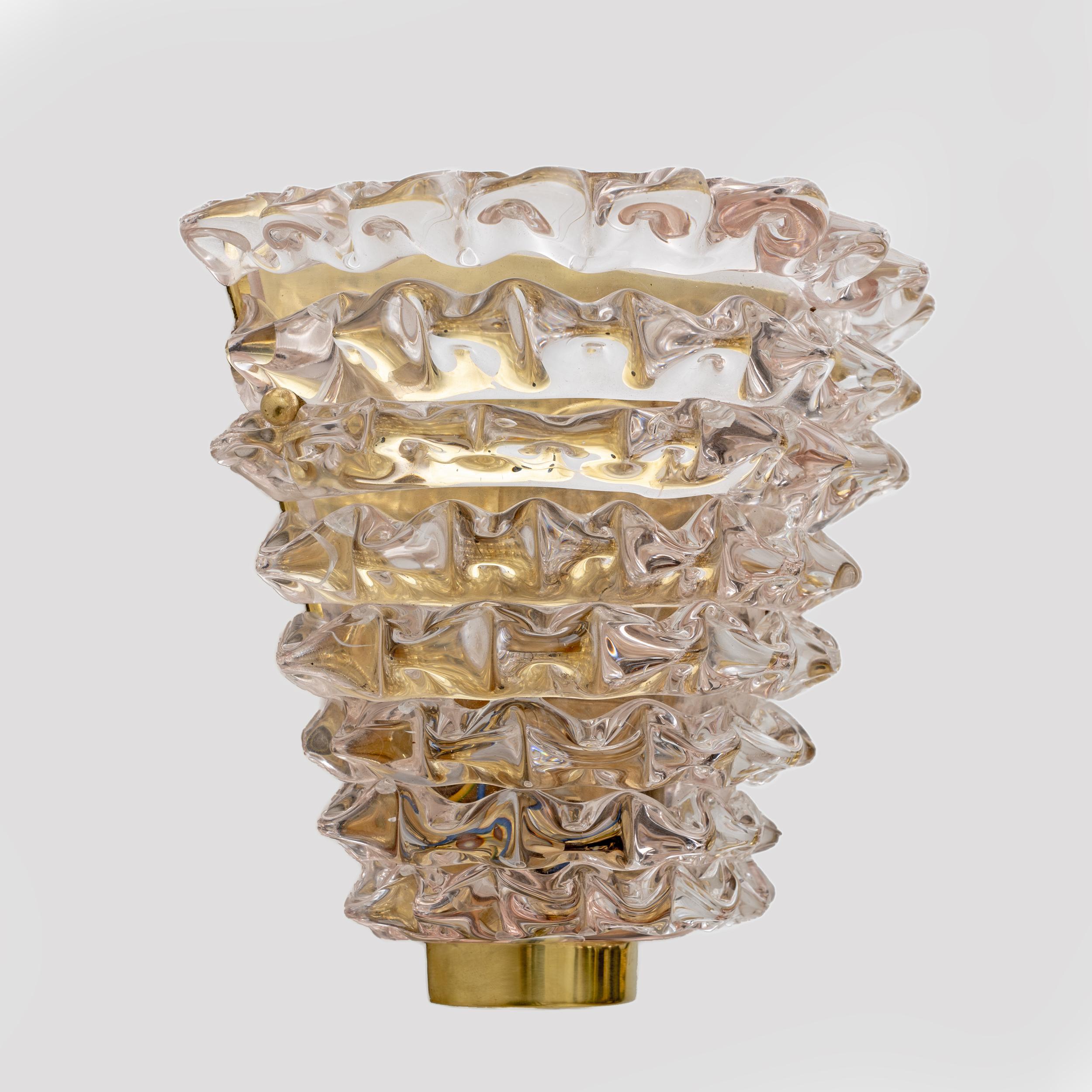 Pair of Murano glass wall lamps with 