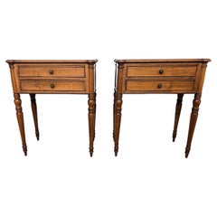 Paar rustikale italienische Nachttische aus Holz, Mid-Century Modern, Nachttische oder Beistelltische