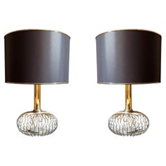 Vintage Pair of chrome Italian Table Lamps