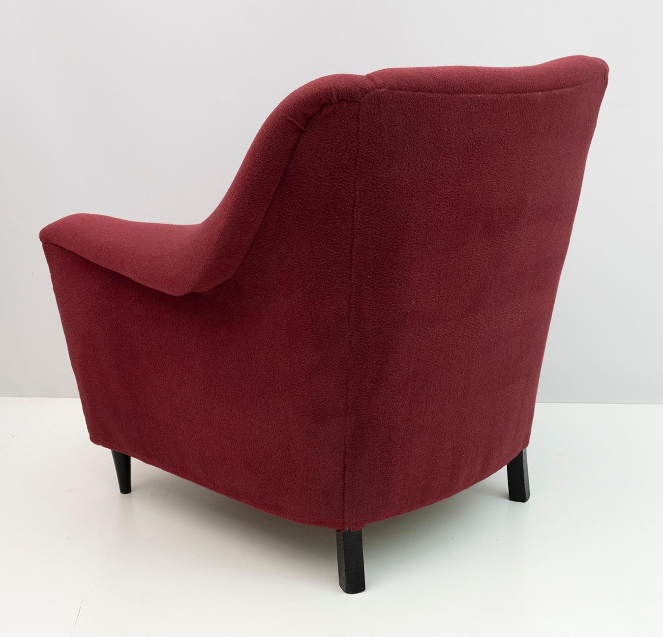 Pair of Mid-Century Modern Italian Velvet Armchairs, 1950s 6