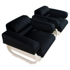 Pair of Mid-Century Modern Italian Velvet Armchairs, 1960s