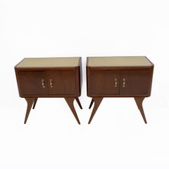 Pair of Mid-Century Modern Italian Walnut and Thuja Root Nightstands, 1950s
