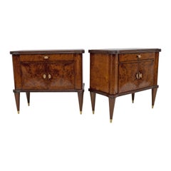 Pair of Mid-Century Modern Italian Walnut and Thuja Root Nightstands, 1950s