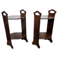 Pair of Mid-Century Modern Italian Wood Night Stands Bed Side Tables
