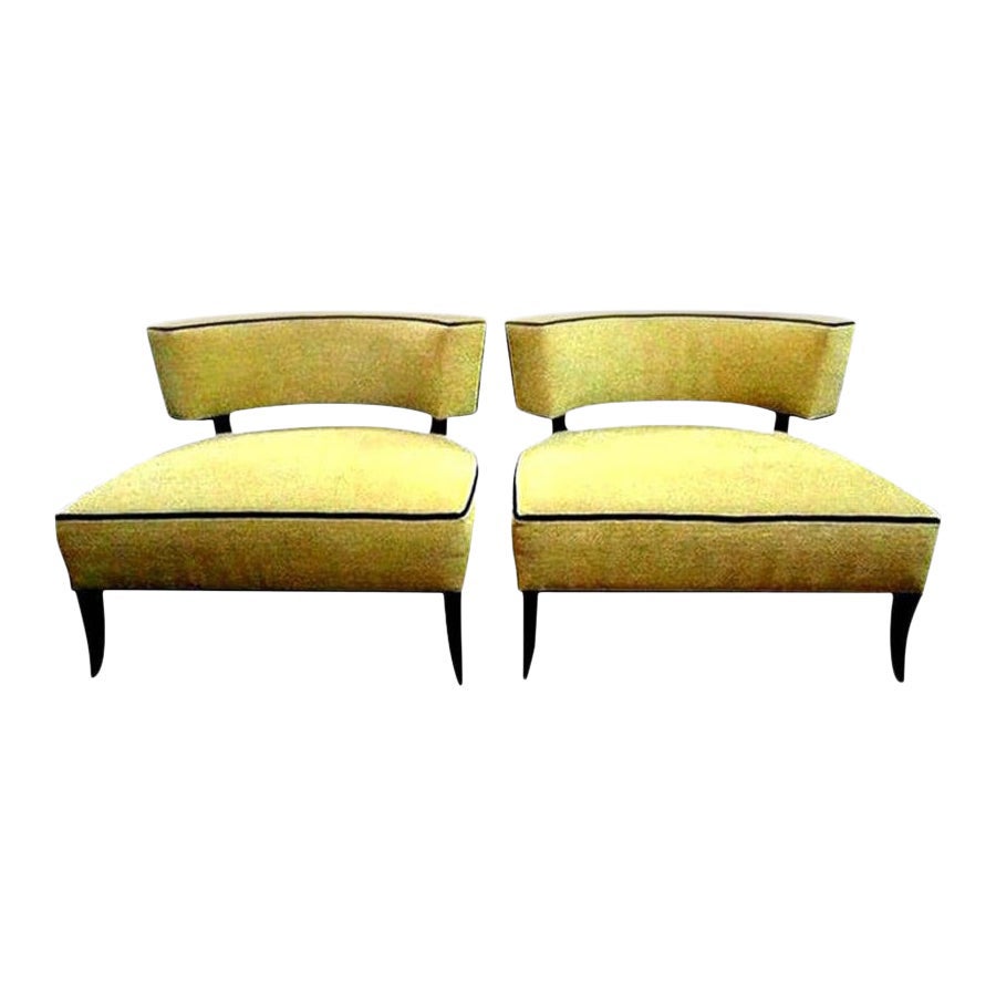 Pair of Mid-Century Modern James Mont Style Lounge Chairs