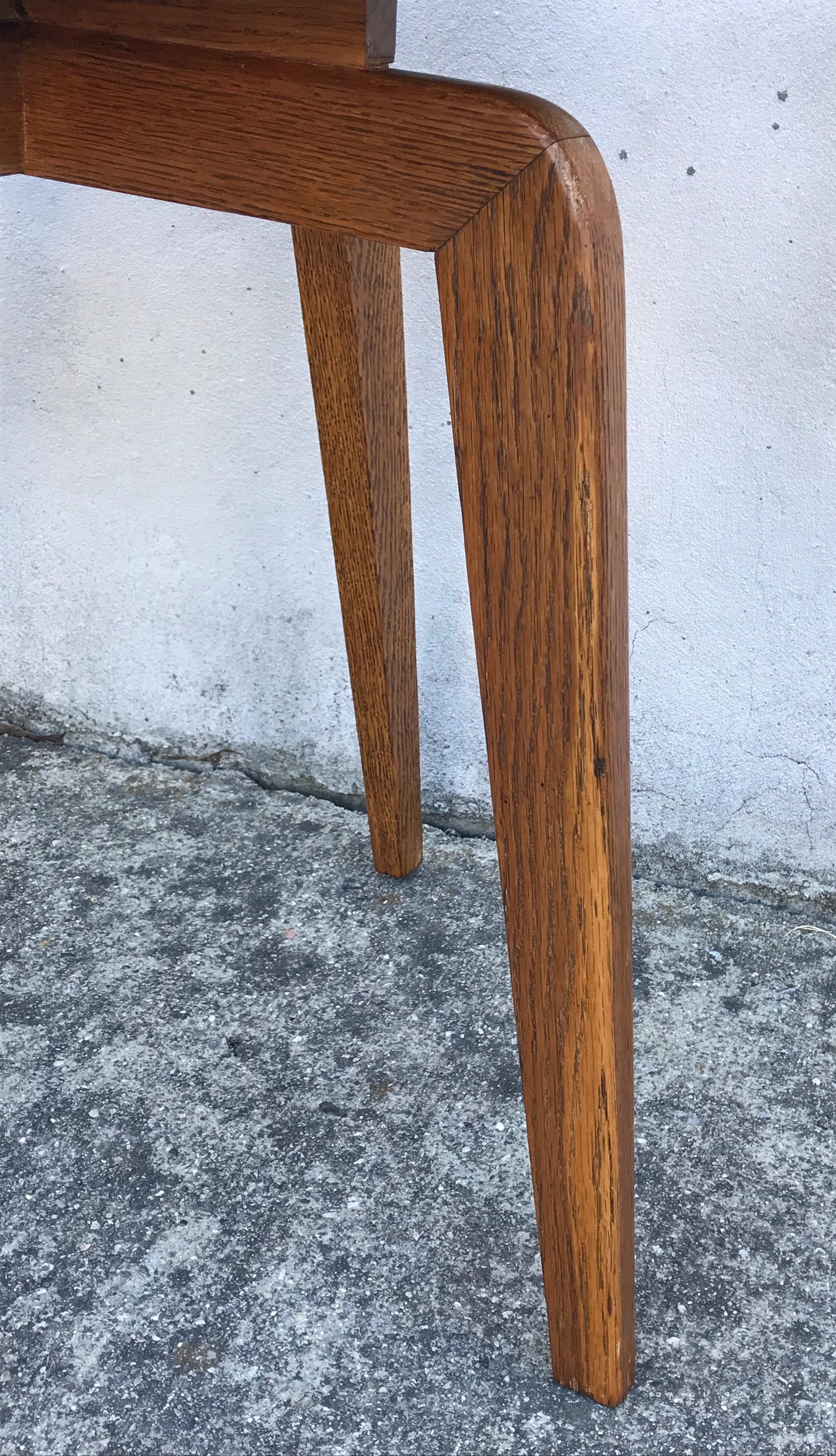 Pair of Mid Century French Red Oak Side Tables For Sale 3