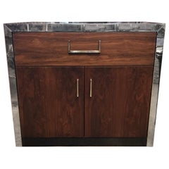 Pair of Mid-Century Modern John Stuart Lacquered and Walnut Nightstands