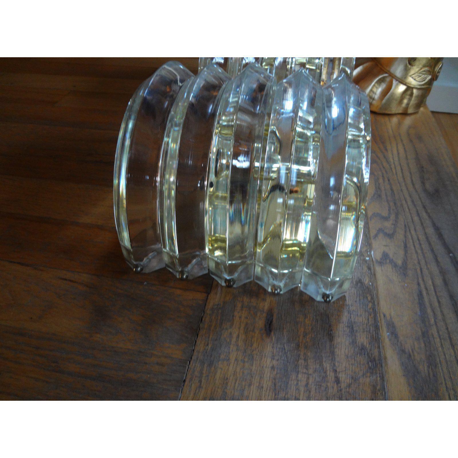 Mid-20th Century Pair of Mid-Century Modern Karl Springer Style Lucite and Brass Sconces For Sale