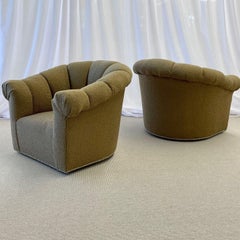 Pair of Mid-Century Modern Baughman Style  Swivel / Lounge / Tub Chairs, Boucle