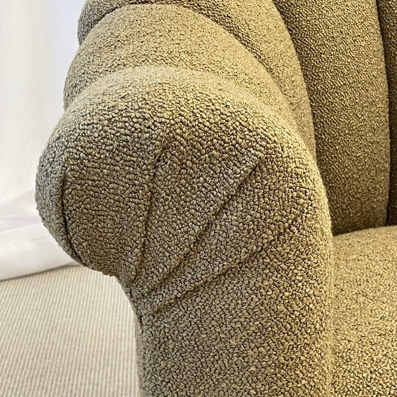 Ein Paar Karl Springer Dreh-/Lounge- / Wannenstühle, Boucle, Mid-Century Modern im Angebot 1