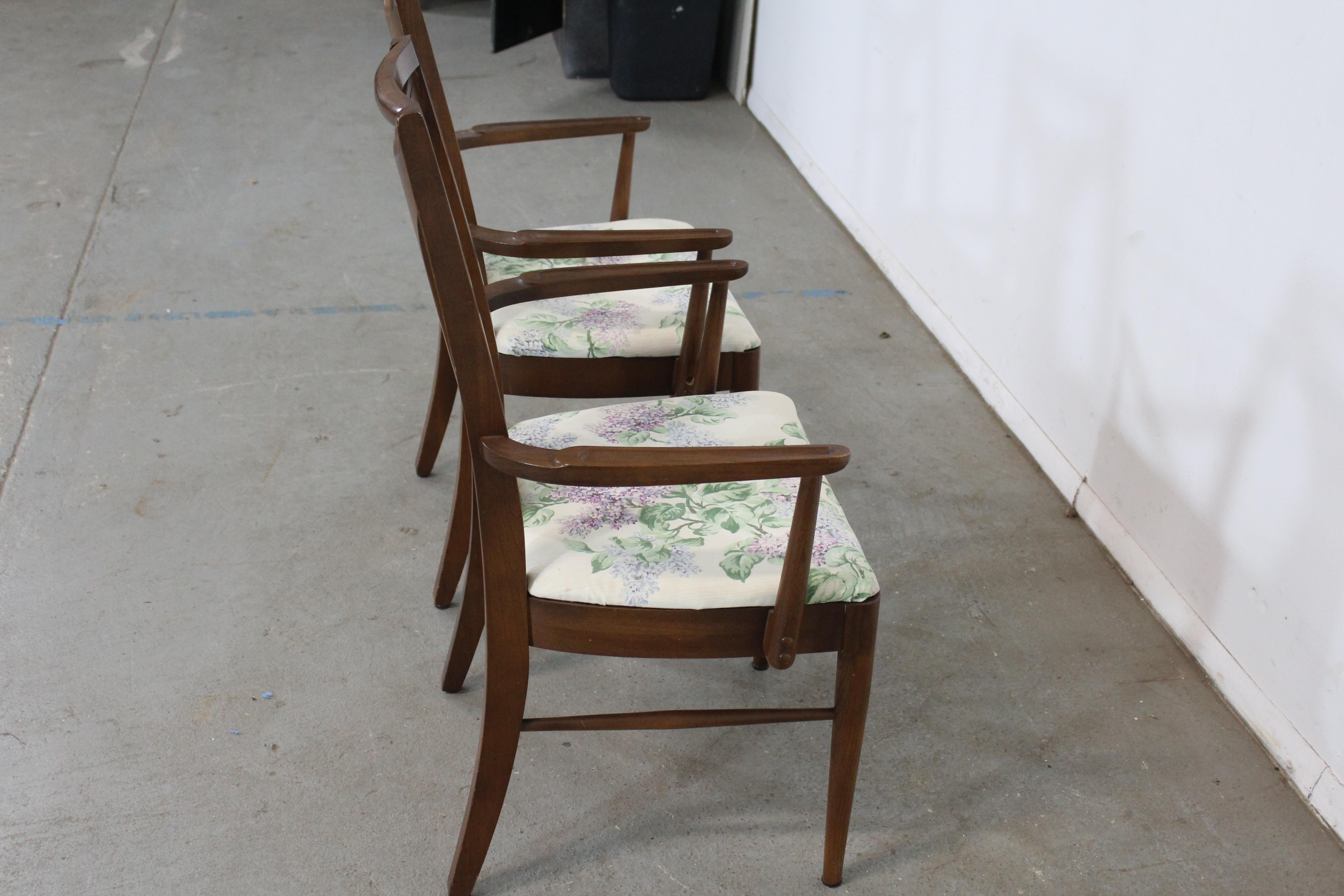Pair of Mid-Century Modern Kent Coffey Perspecta Walnut Arm Dining Chairs 6