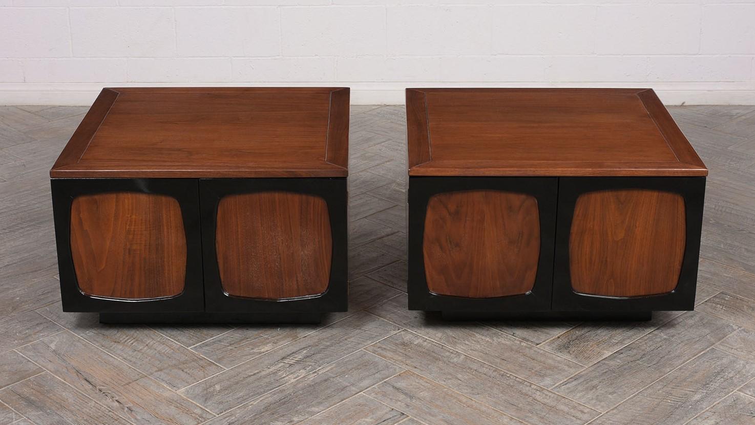 American Pair of Mid-Century Modern Lacquered Nightstands