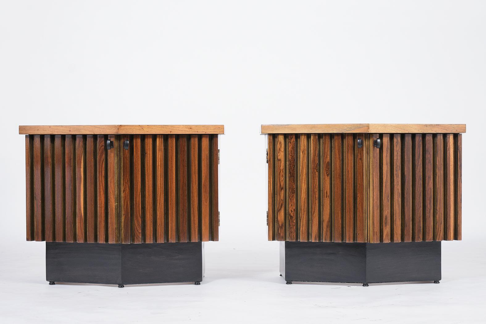 American Pair of Midcentury Lacquered Nightstands