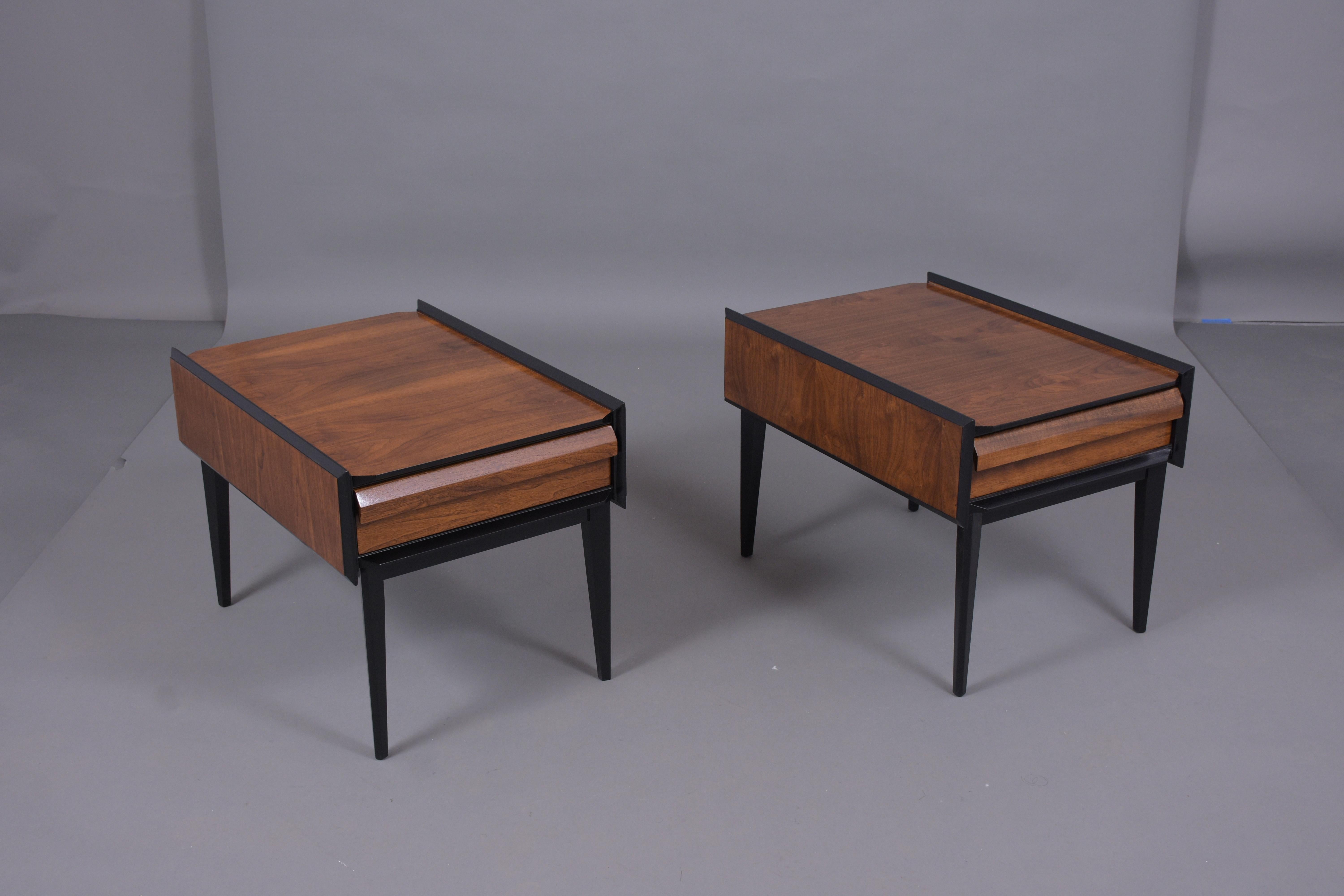 American Pair of Vintage Mid-Century Modern Lacquered Side Tables